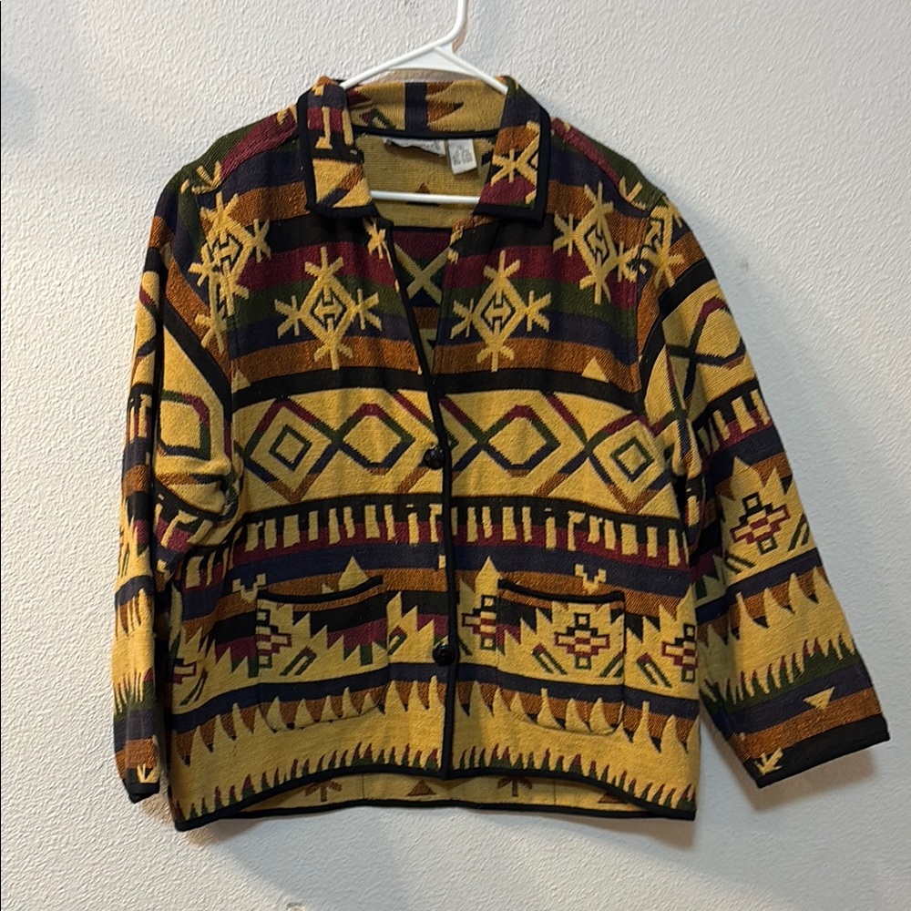 Jane Ashley Tribal Pattern Jacket - image 1